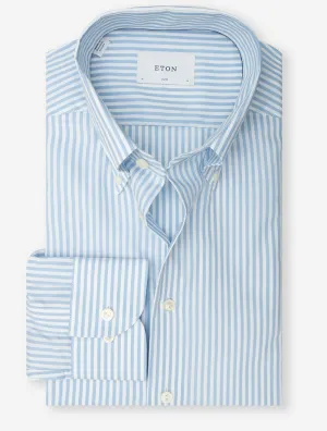 Stripe Signature Oxford Slim Fit Shirt Light Blue
