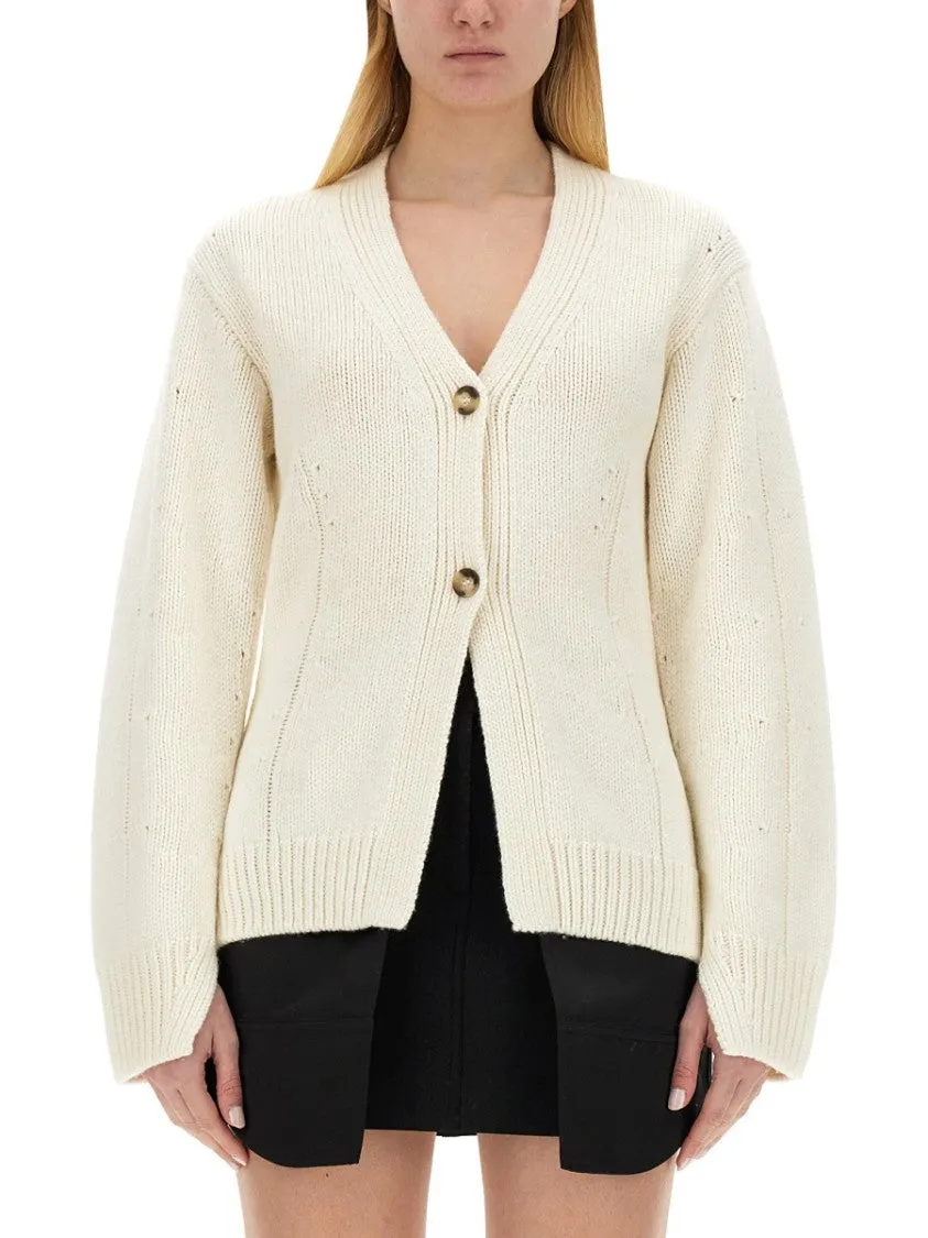 Tailored Cardigan With Deep V-Neckline