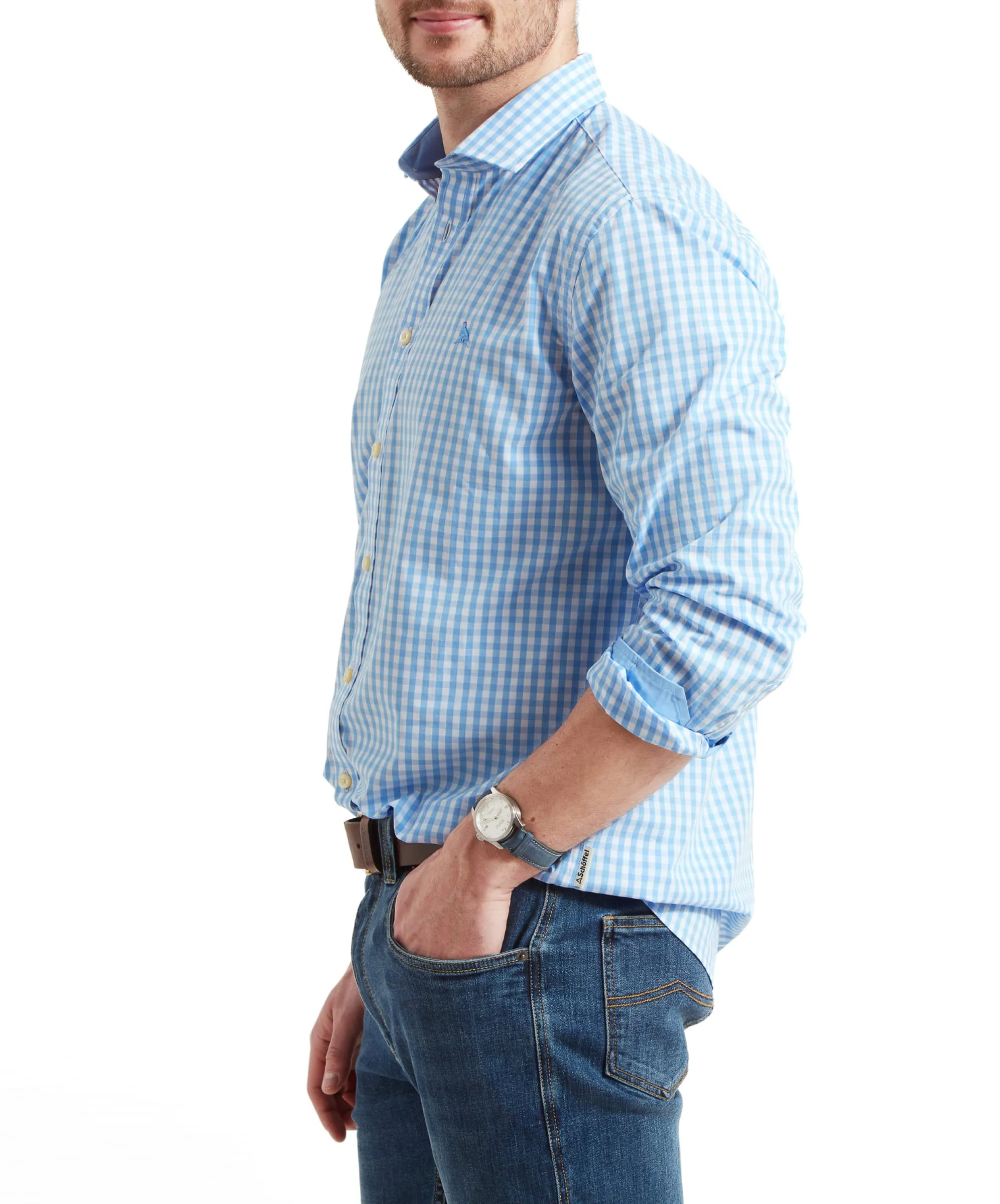 Thorpeness Tailored Shirt - Blue Check