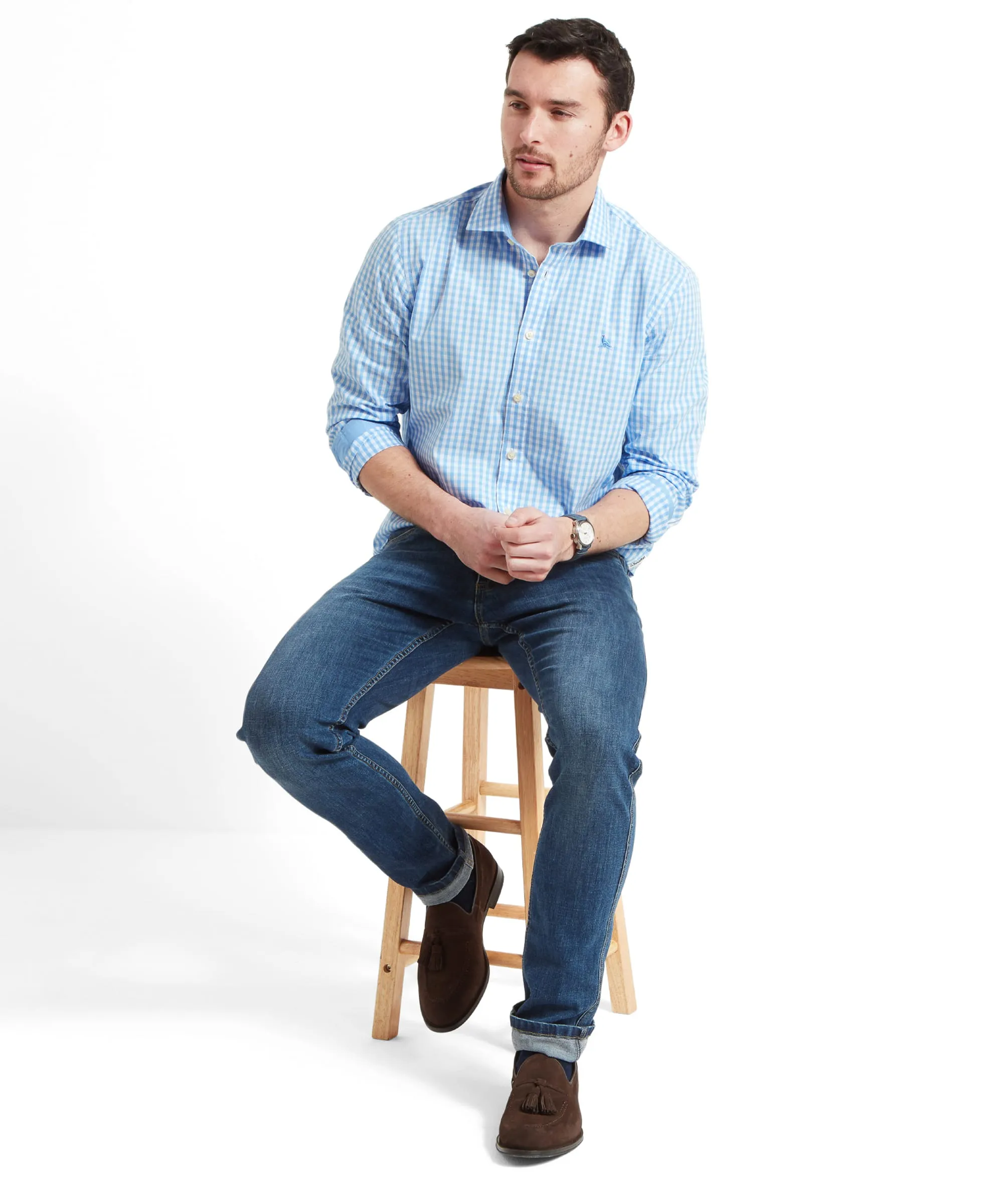 Thorpeness Tailored Shirt - Blue Check