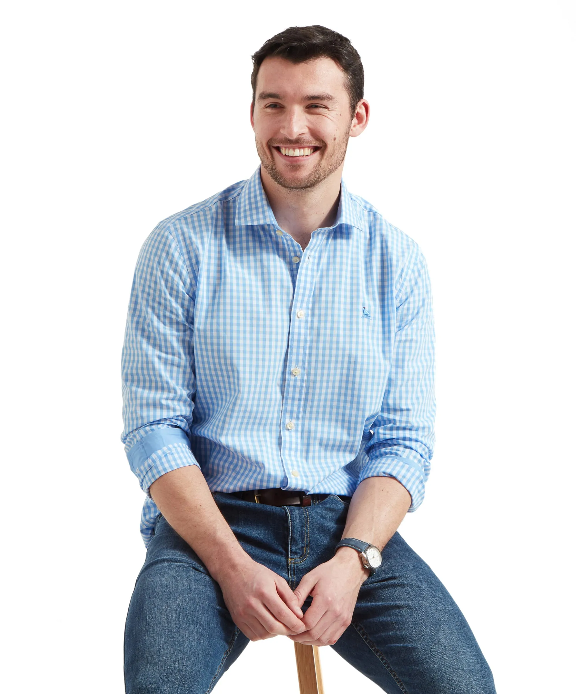 Thorpeness Tailored Shirt - Blue Check