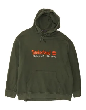 TIMBERLAND Mens Graphic Hoodie Jumper 3XL Green Cotton