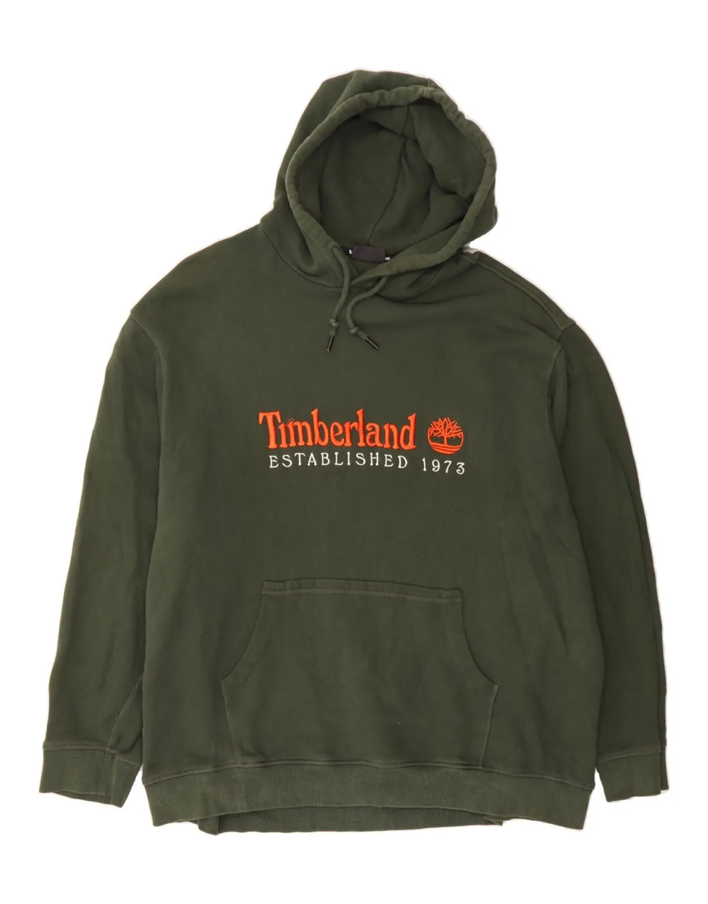TIMBERLAND Mens Graphic Hoodie Jumper 3XL Green Cotton