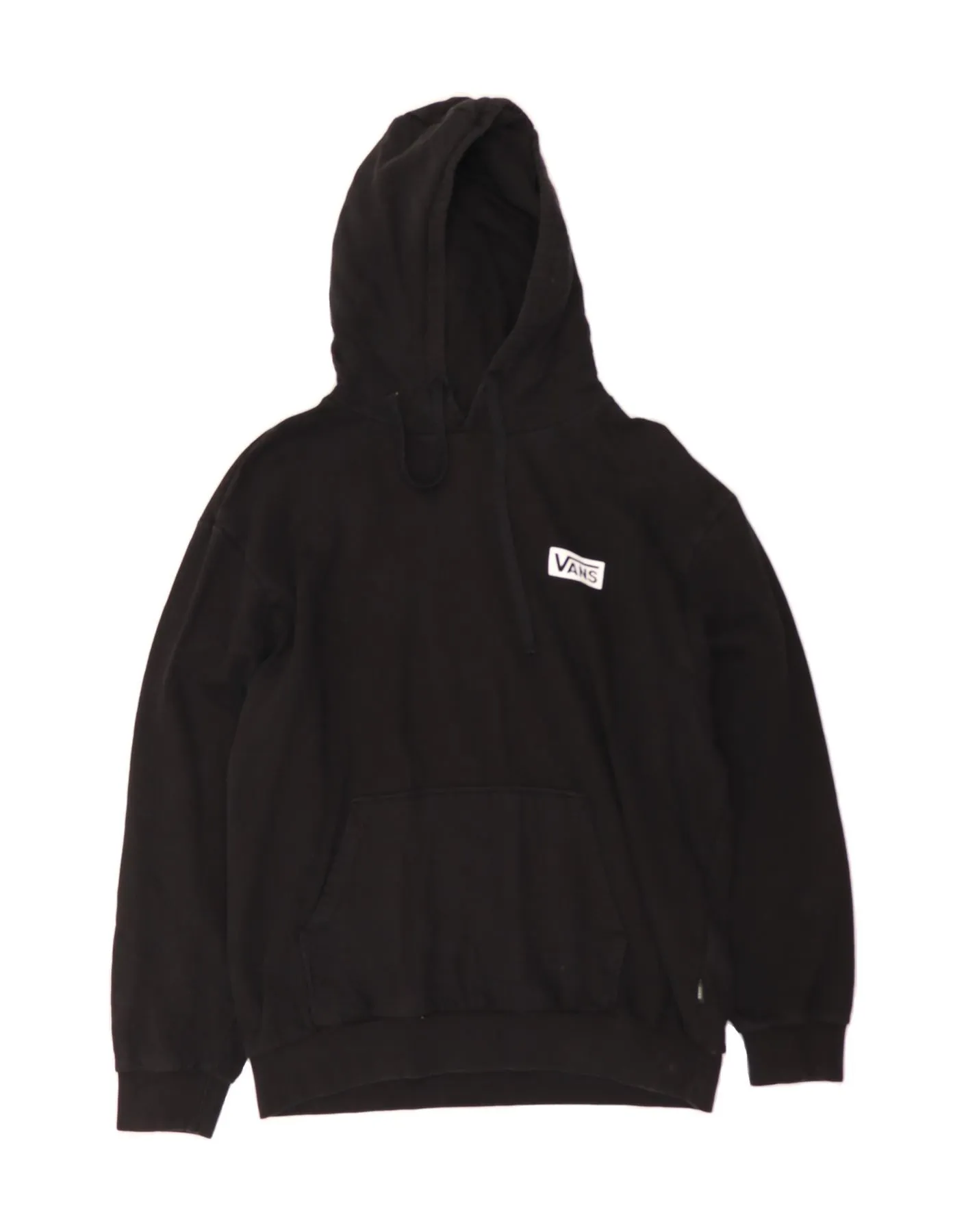 VANS Womens Relaxed Fit Hoodie Jumper UK 16 Large Black Cotton