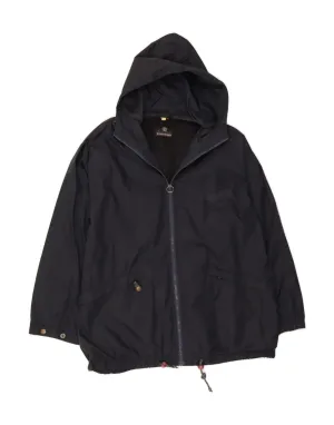 VINTAGE Mens Hooded Windbreaker Jacket UK 40 Large Navy Blue