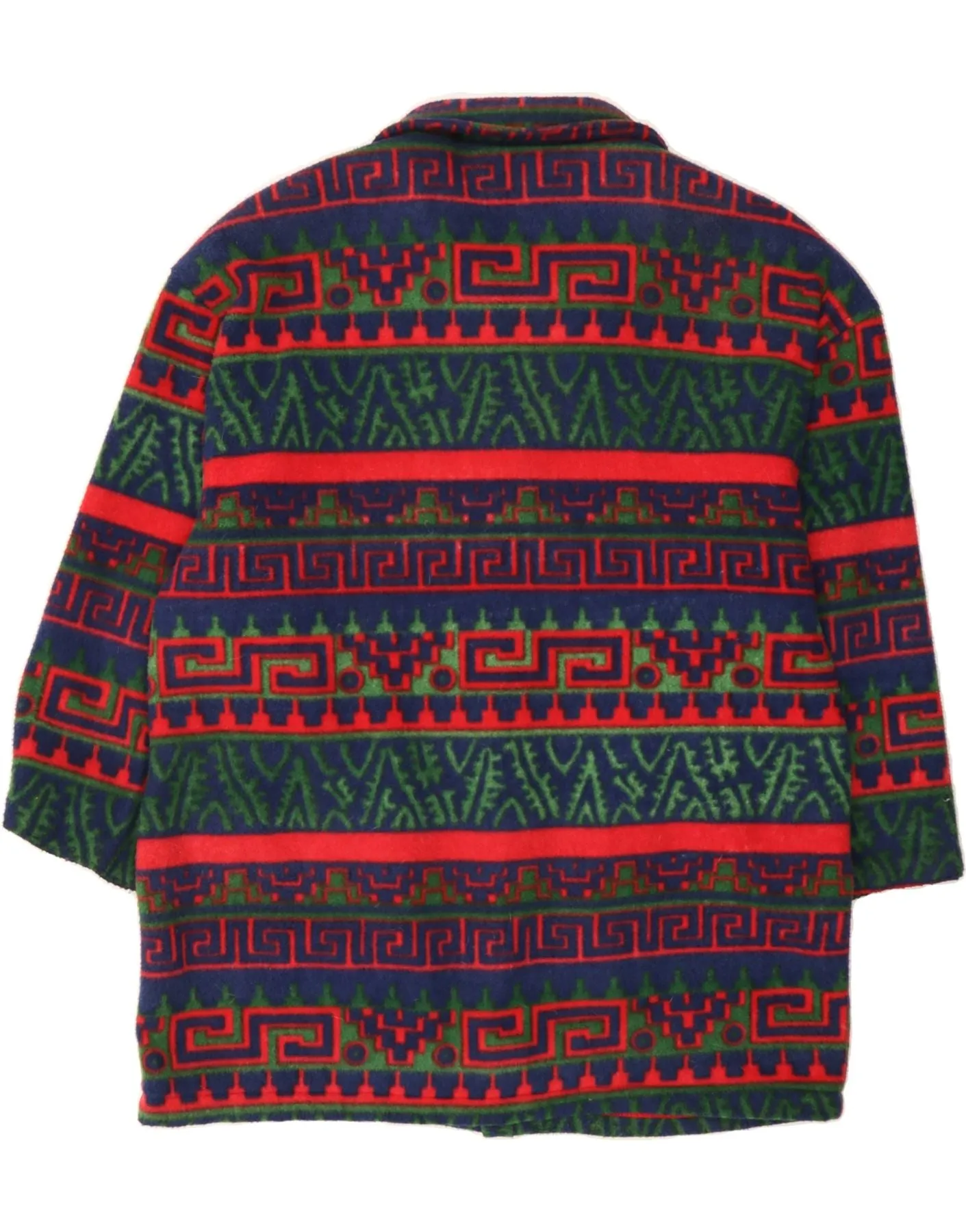 VINTAGE Mens Overcoat UK 42 XL Multicoloured Fair Isle Polyester