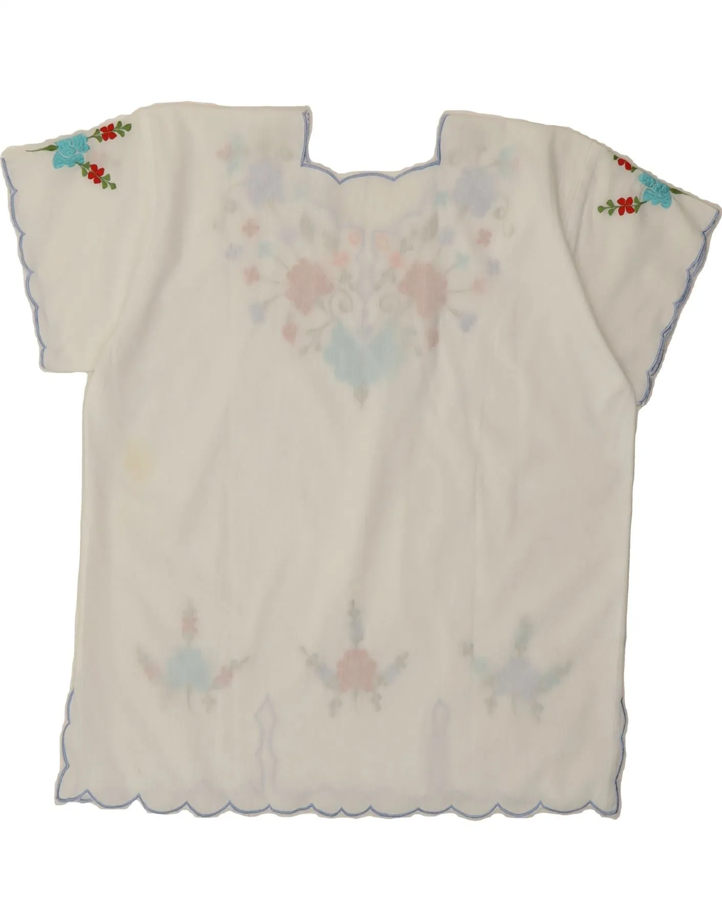 VINTAGE Womens Blouse Top UK 18 XL White Floral
