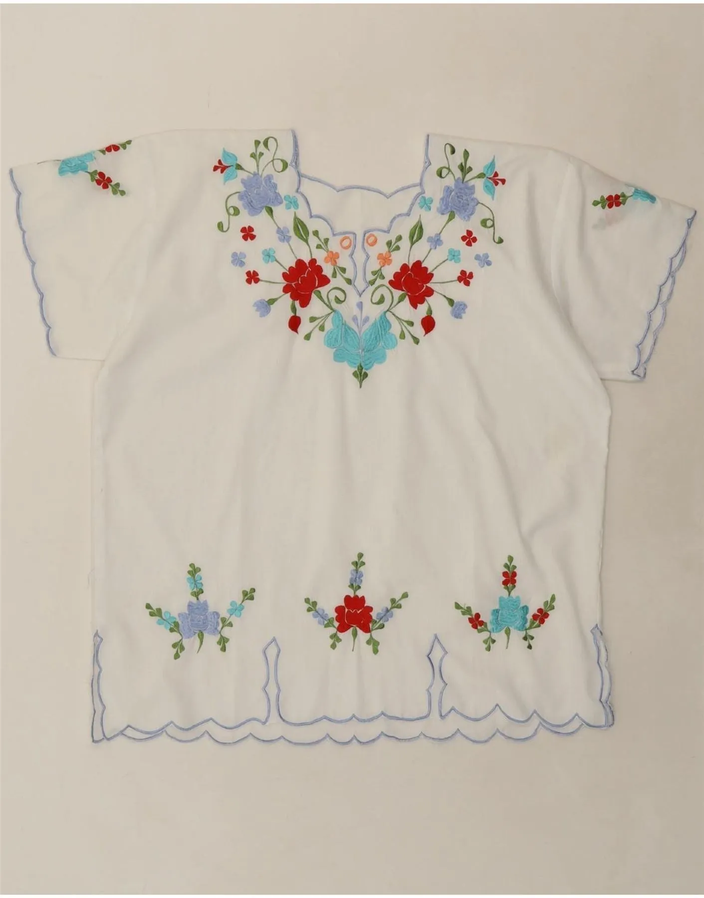 VINTAGE Womens Blouse Top UK 18 XL White Floral