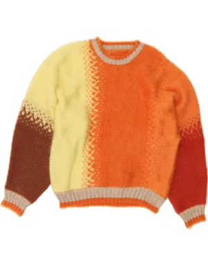 VINTAGE Womens Crew Neck Jumper Sweater UK 14 Medium Multicoloured