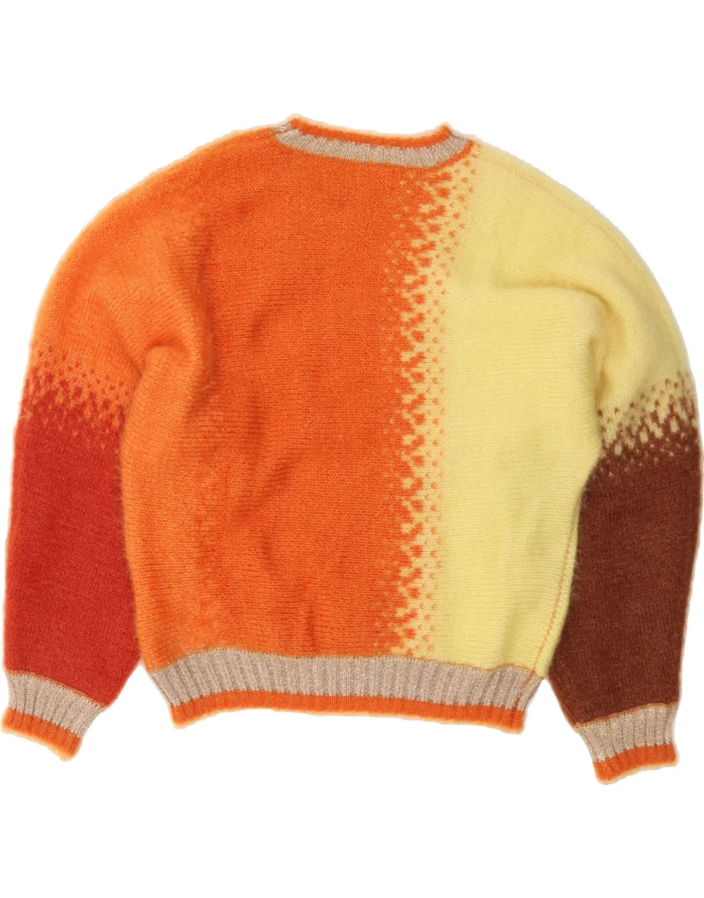 VINTAGE Womens Crew Neck Jumper Sweater UK 14 Medium Multicoloured