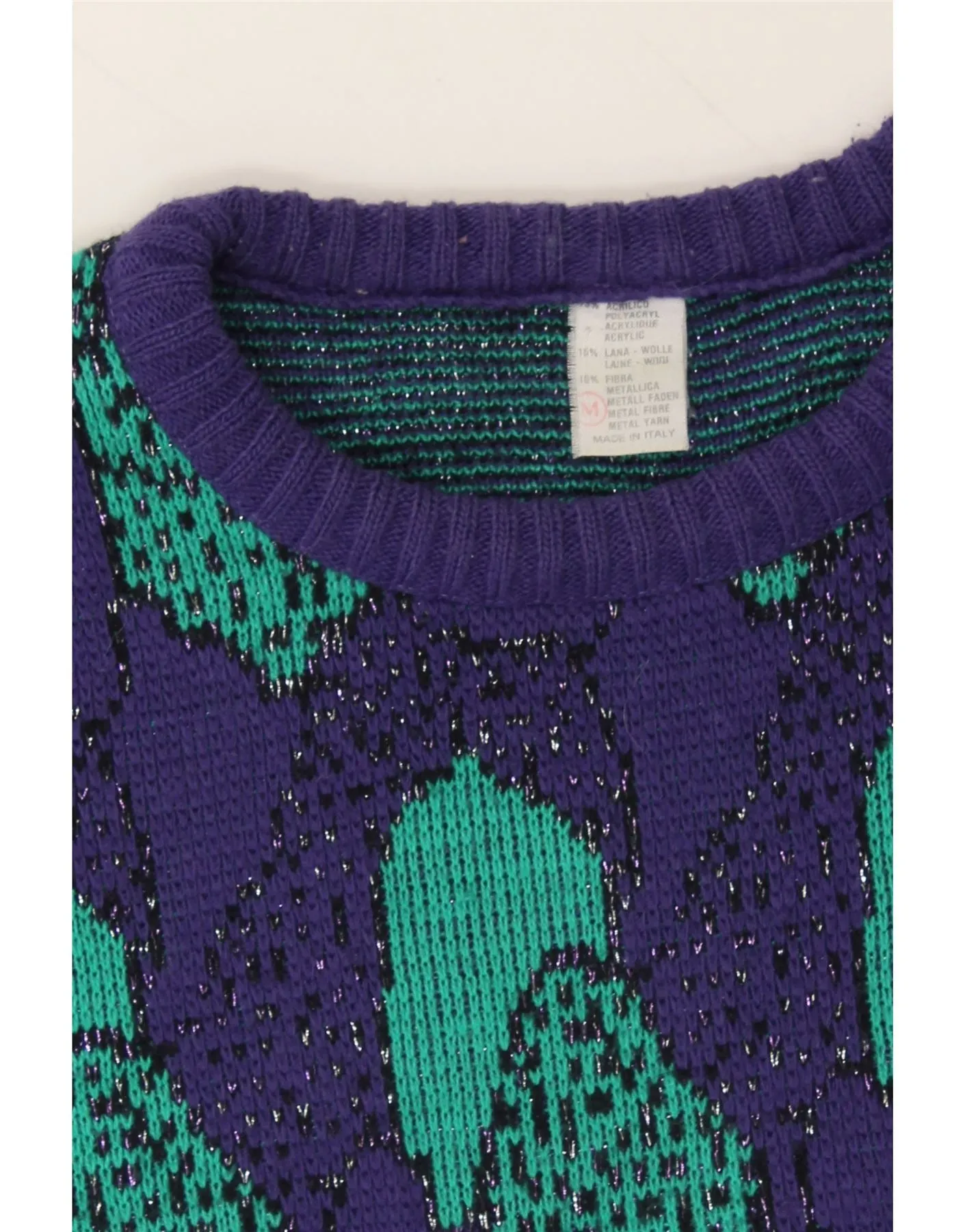 VINTAGE Womens Crew Neck Jumper Sweater UK 14 Medium Purple