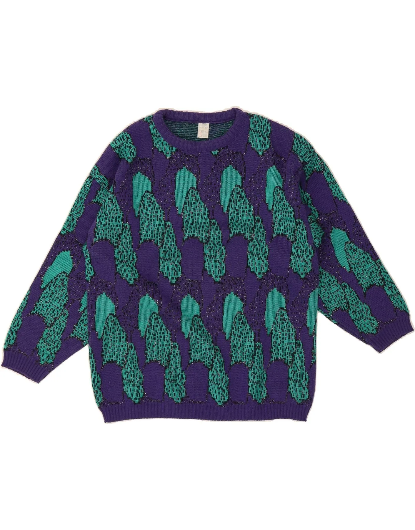 VINTAGE Womens Crew Neck Jumper Sweater UK 14 Medium Purple