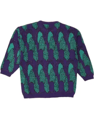 VINTAGE Womens Crew Neck Jumper Sweater UK 14 Medium Purple
