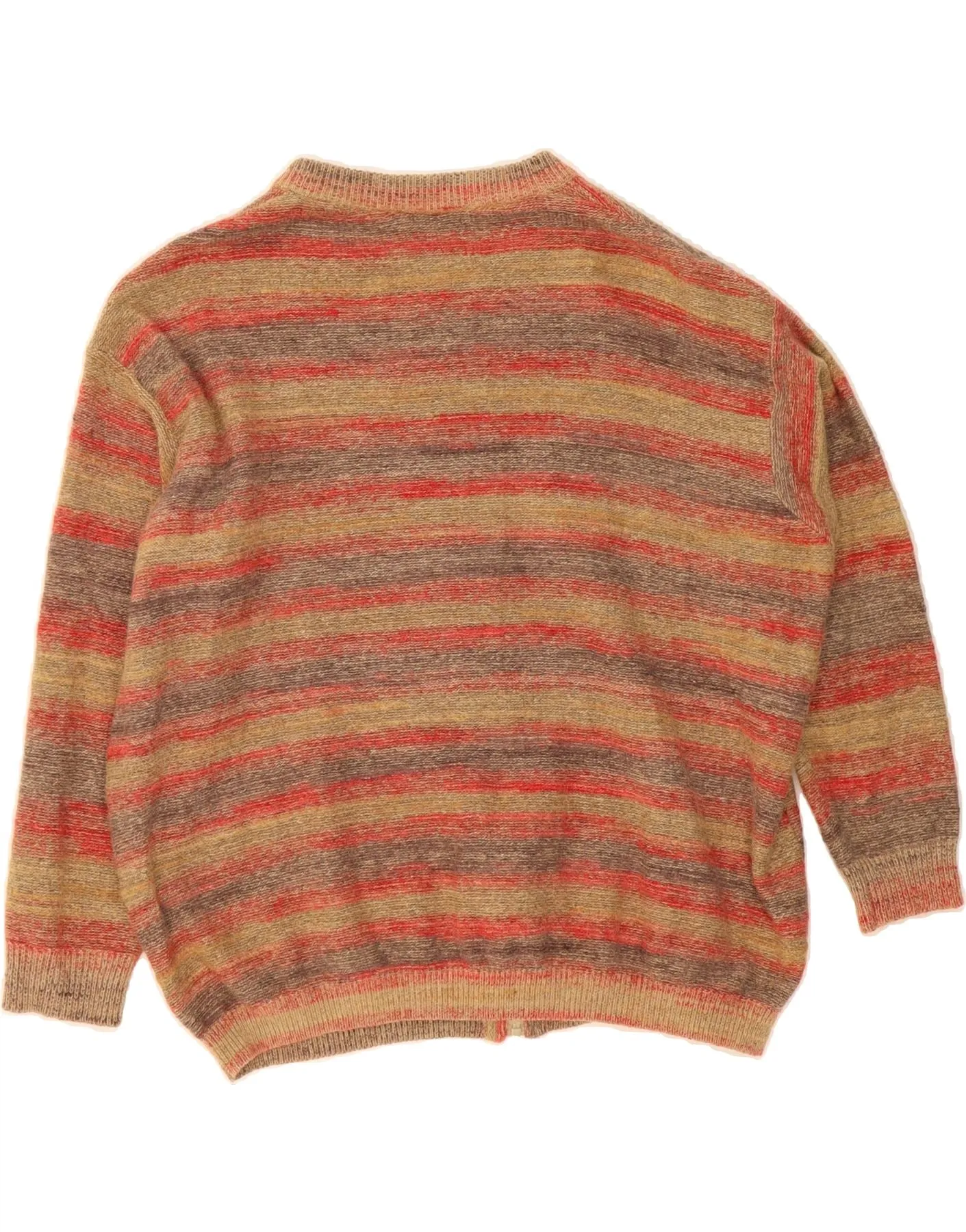 VINTAGE Womens Oversized Cardigan Sweater UK 18 XL Multicoloured Striped