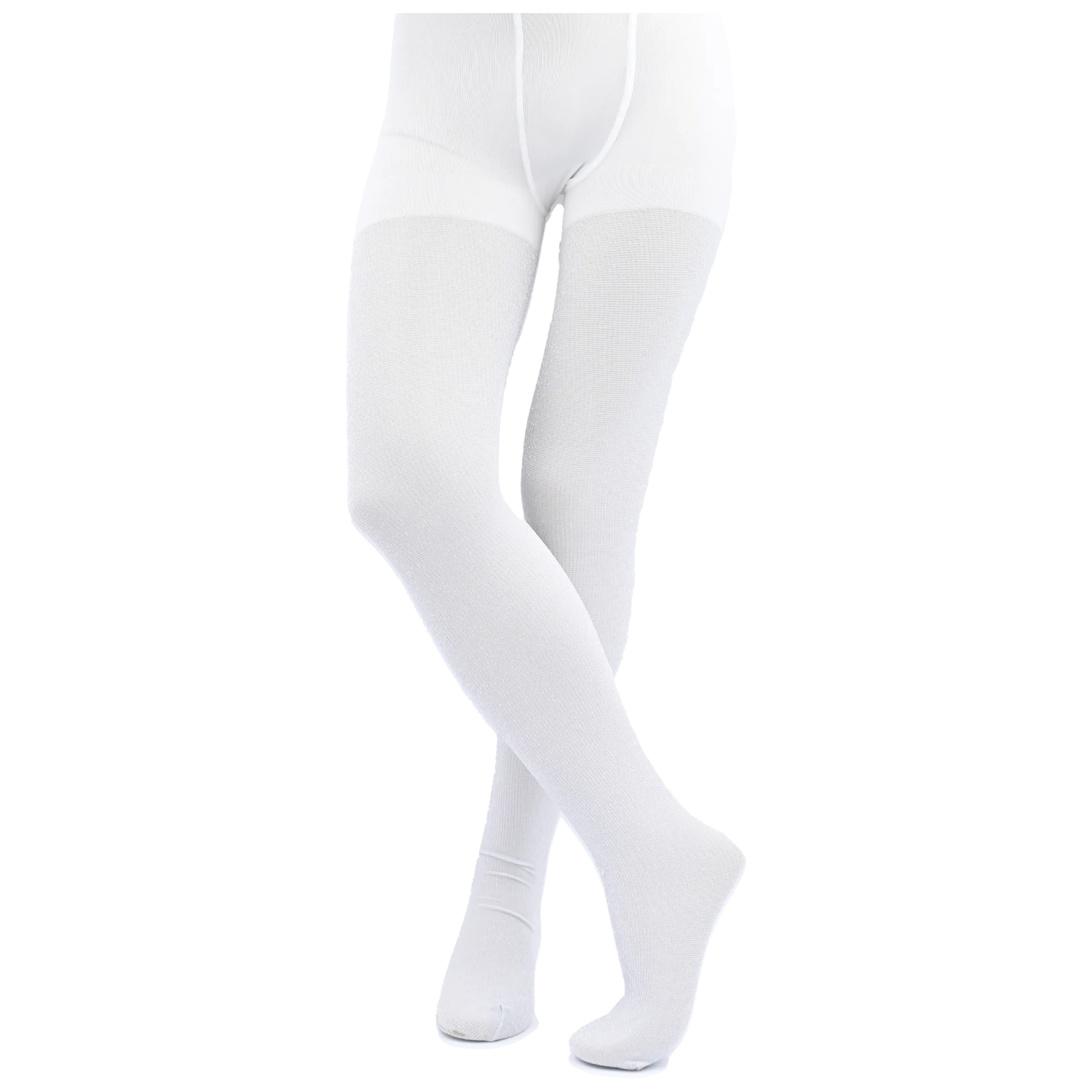 White Sparkled Cotton Tights