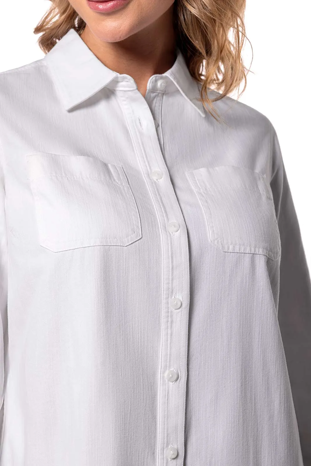 Women's Peninsula Chambray Shirt | White Chambray
