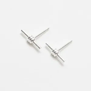 Wrapped Bar Silver Studs