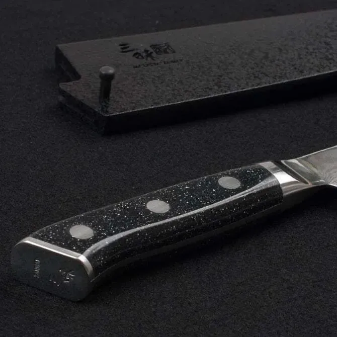 Zanmai Pro Damascus Gyuto SE with Black Lacquer Saya Cover