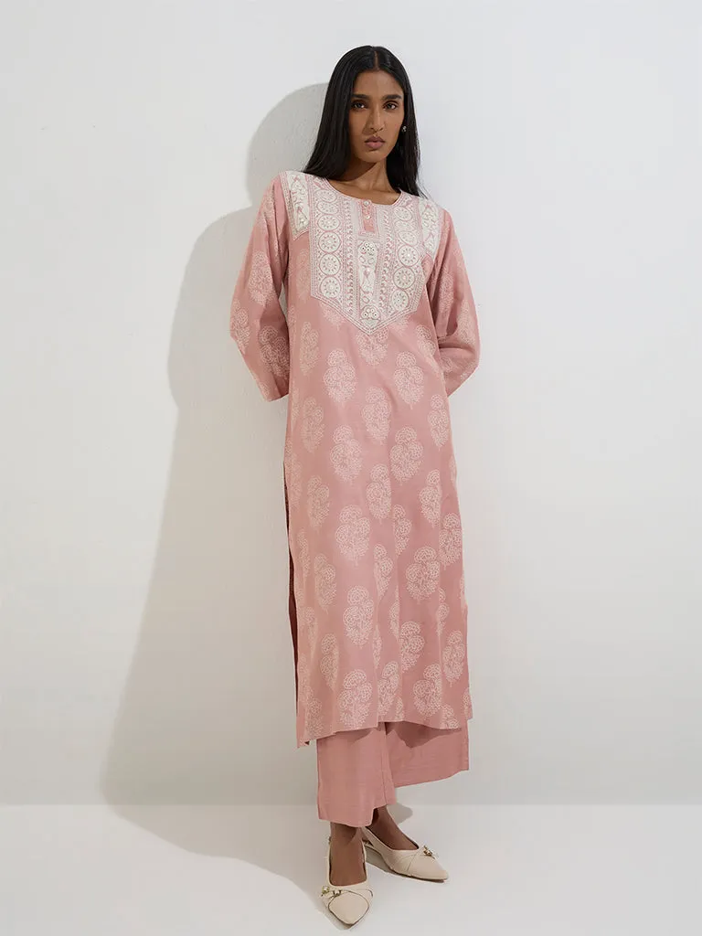 Zuba Dusty Pink Solid Palazzos